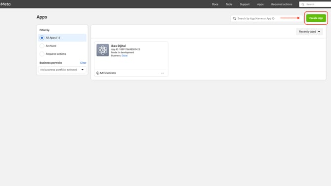 Meta Developers - Create App