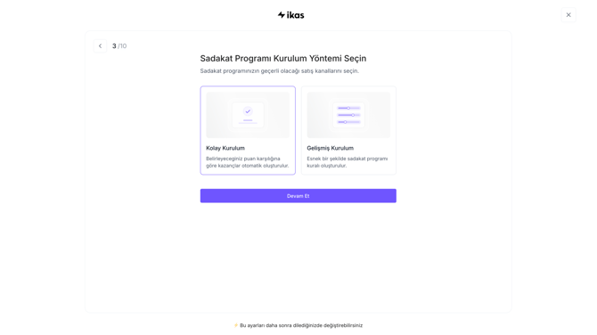 Sadakat-programı-kurulum-secimi