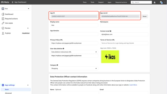 meta-app-client-id-secret
