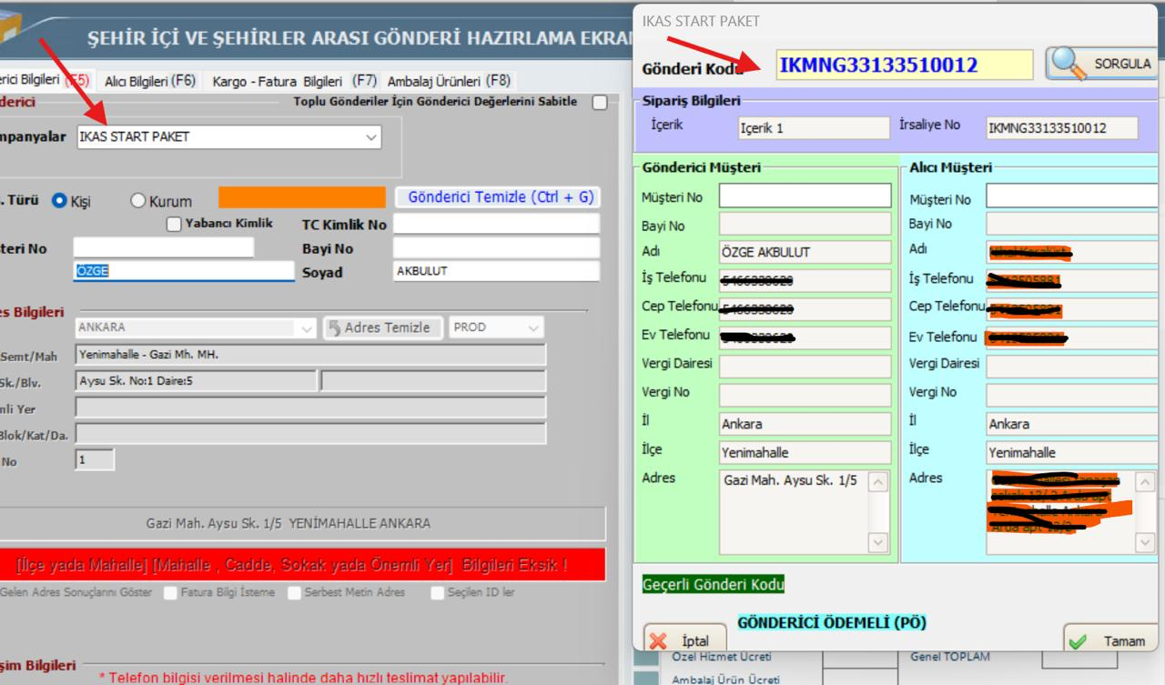 DHL şubesinde ikas start paket kampanyası ile barkod okutma ekranı